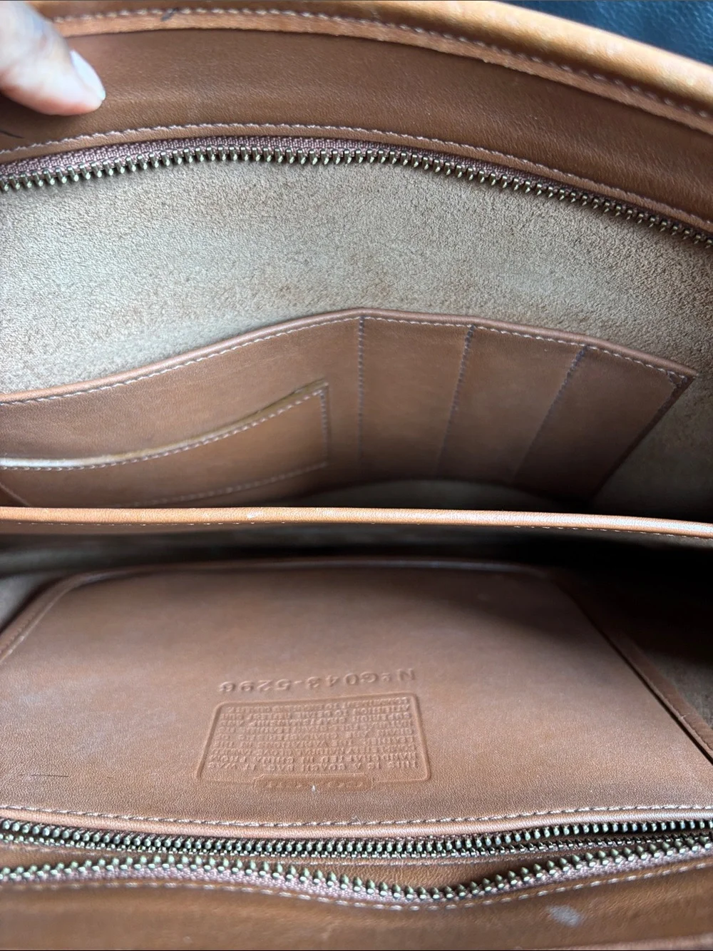 Coach Cognac Leather Briefcase with Shoulder Strap